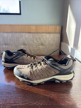 Merrell Crosslander 3 Hiking Shoes Boulder Brindle Suede Trail Sneakers Men's 12